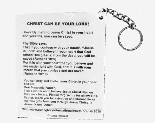Jesus Wants You Keychain – Small English Laminated Tract (No Audio)